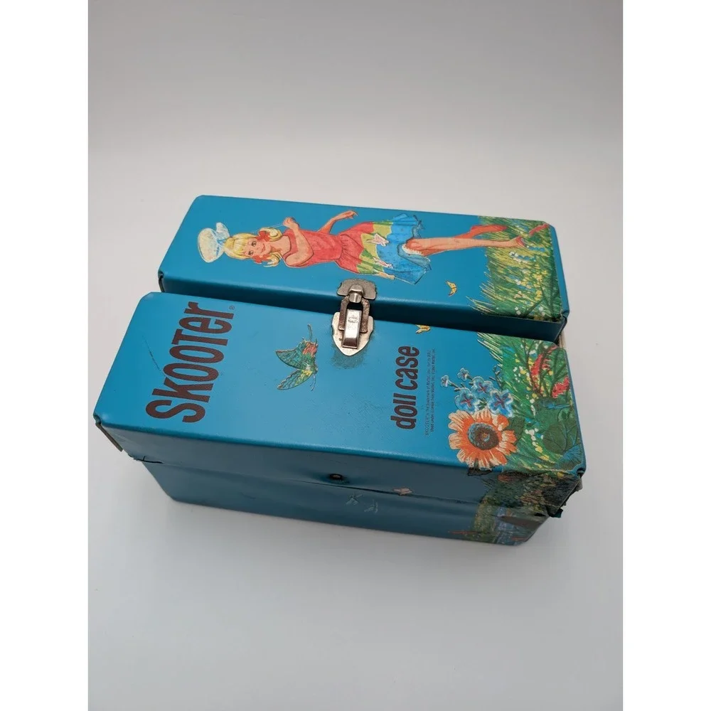 VTG Mattel 1965 Skooter Doll Vinyl Wardrobe Clothing Case / Doll Case Blue